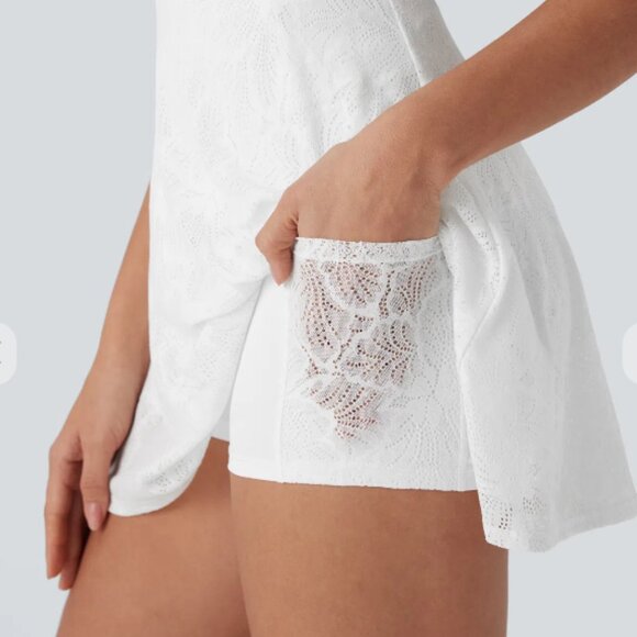 NWT Halara Lace Backless Twisted Active Dress – L in White - Picture 4 of 6